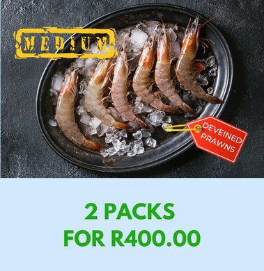 Vannamei Head On Prawns- Butterfly Cut & Deveined 21/25 700g - MEDIUM - 2 PACKS FOR R400 **SAVE R120.00!**