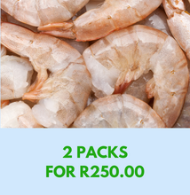 Load image into Gallery viewer, Vannamei Prawn Tails Easy Peel Cut &amp; Deveined 21/25 (LARGE) - 400g 2 packs for R250!!! **SAVE R50**