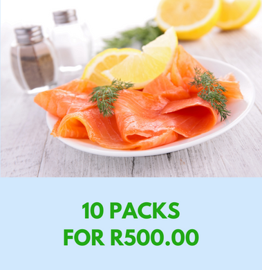 Oak Smoked Norwegian Salmon Ribbons 80g - 10 for R500 **SAVE R250**